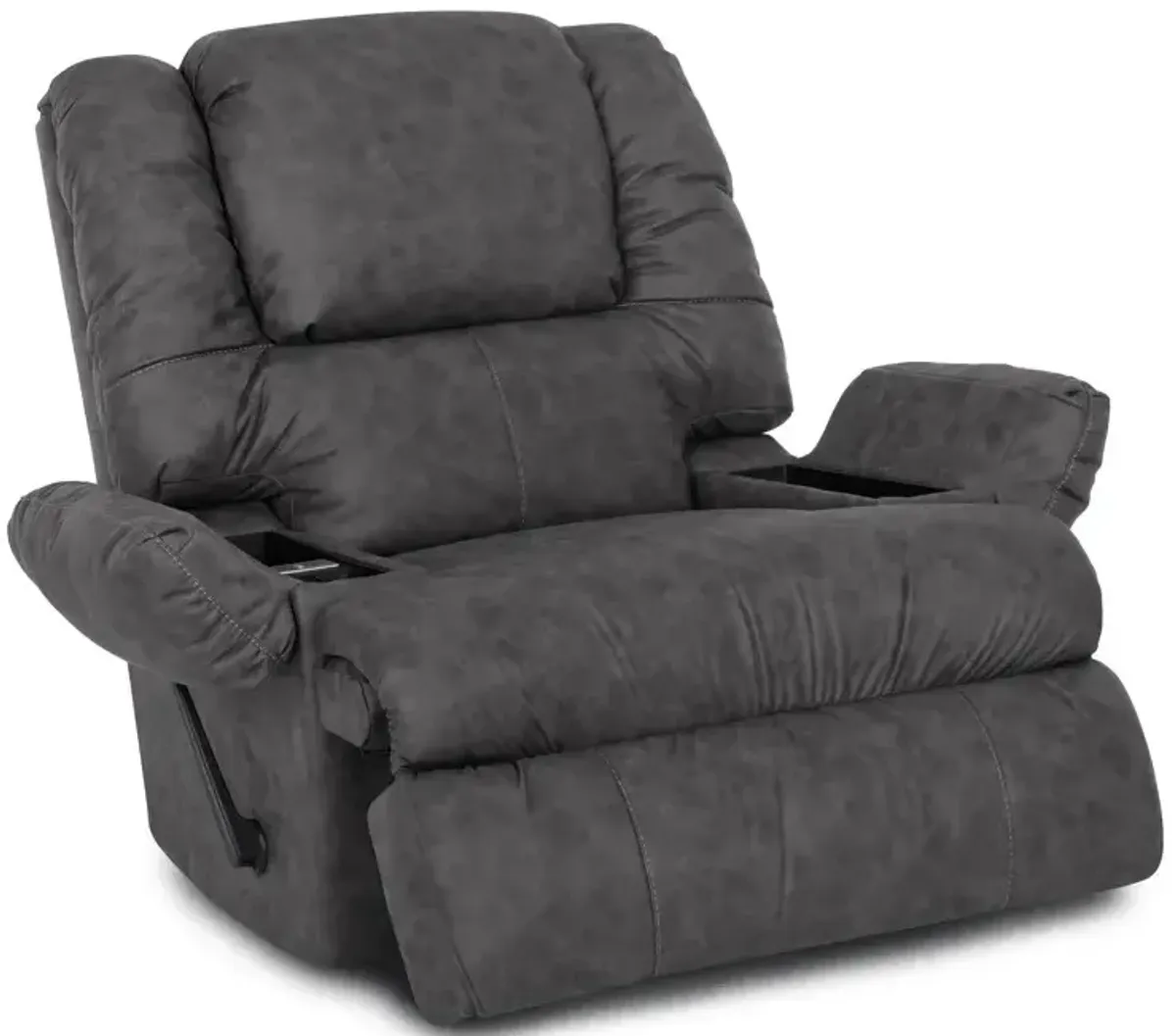 Clayton Rocker Recliner w/ Storage Arms, Cupholder, and Massage - Easter Slate