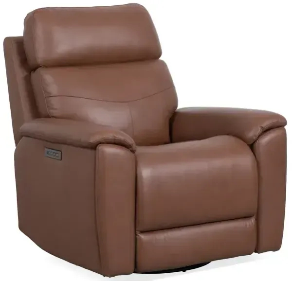 Refined Perfect Match Power Swivel Gliding Recliner with Power Headrest & Lumbar