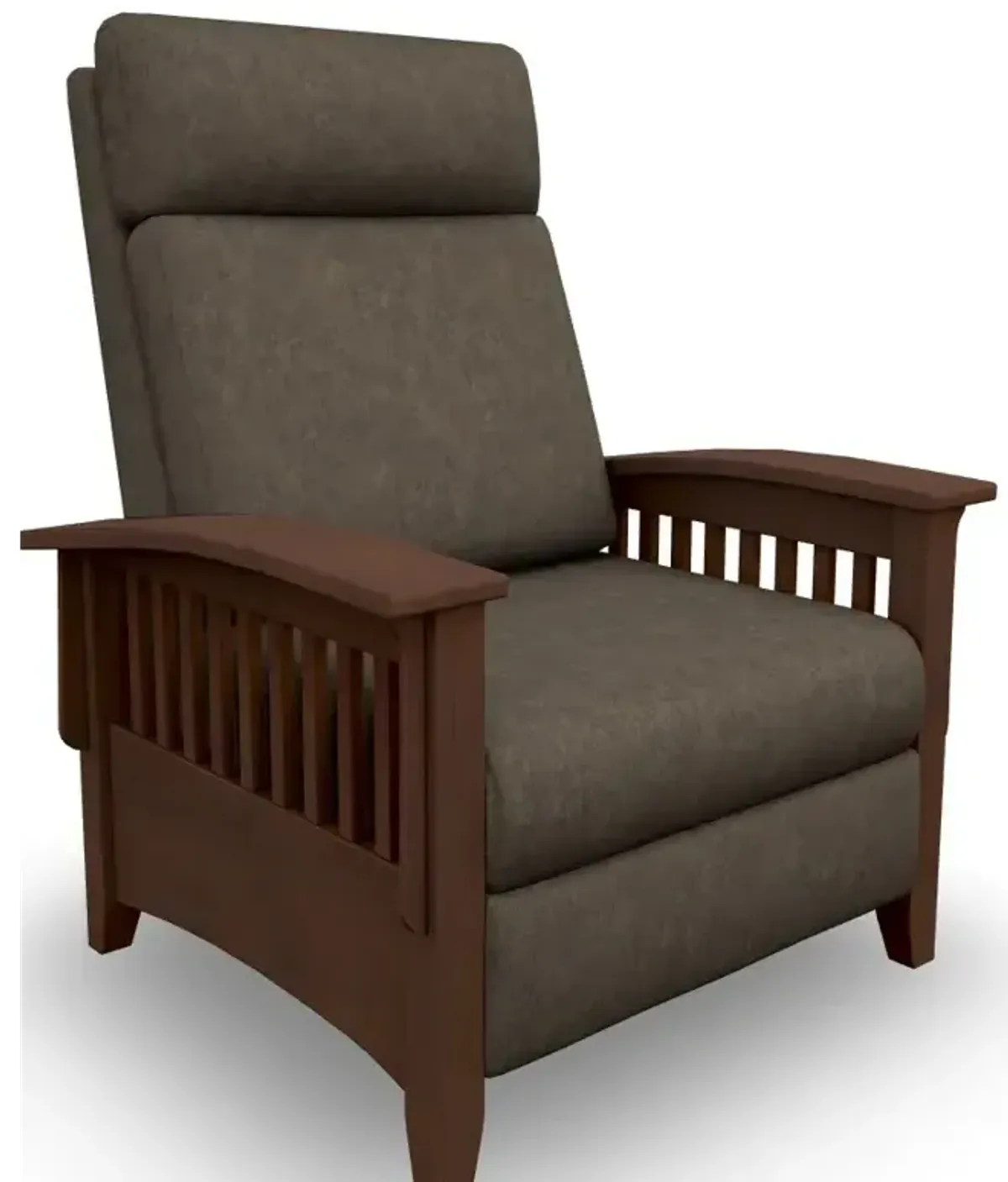 Tuscan Fabric High Leg Recliner - Distressed Pecan