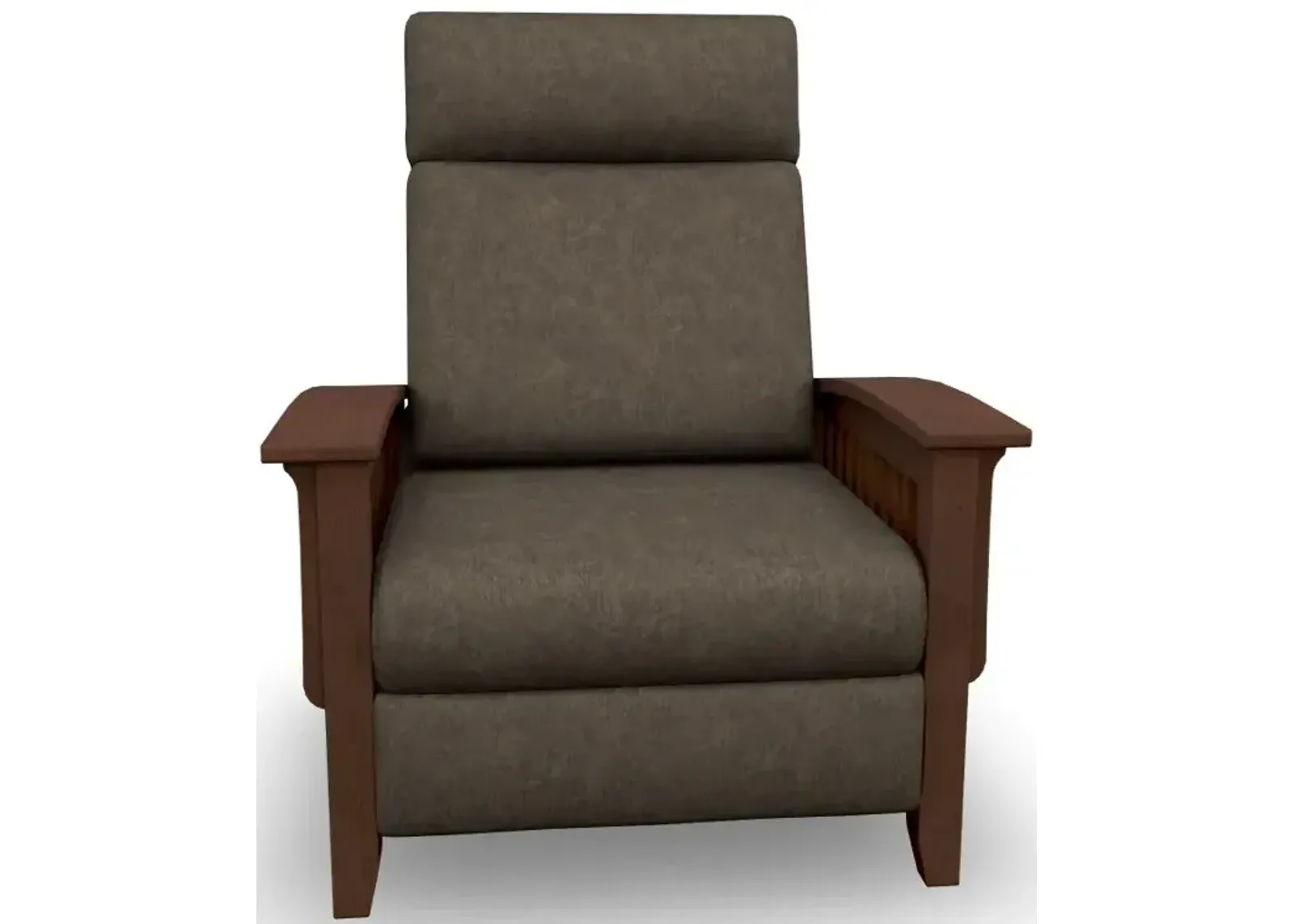 Tuscan Fabric High Leg Recliner - Distressed Pecan