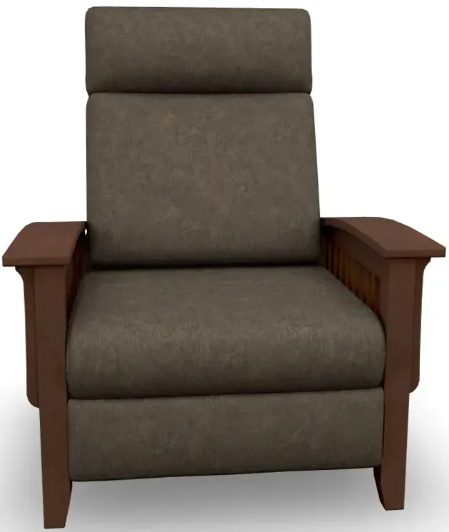 Tuscan Fabric High Leg Recliner - Distressed Pecan