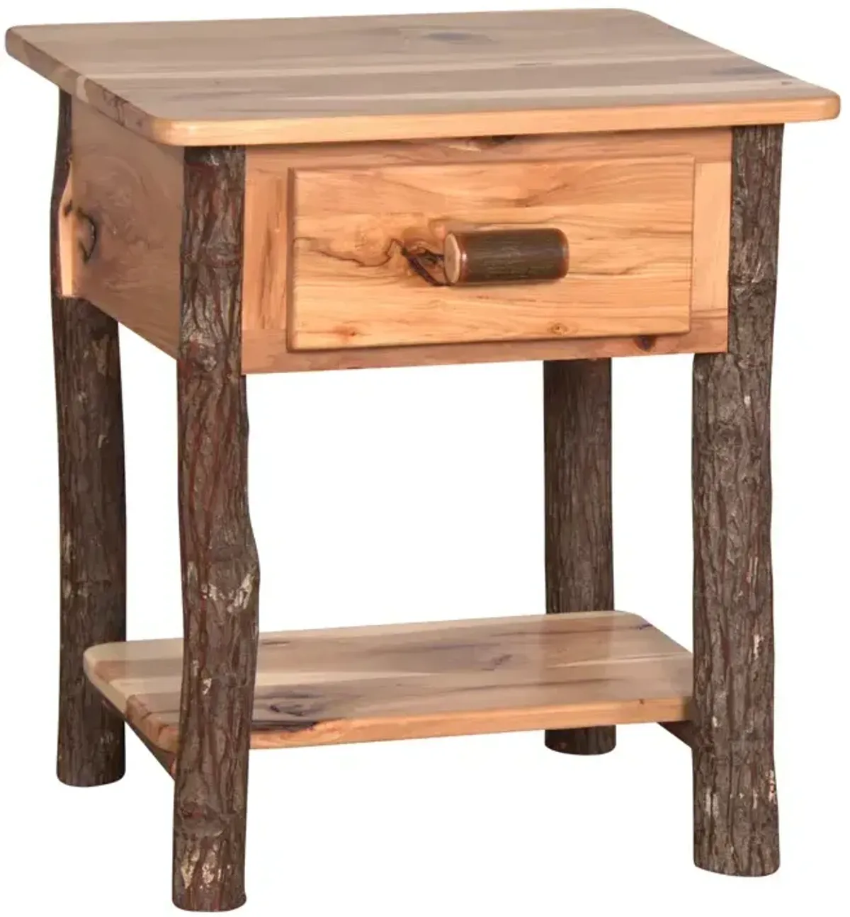 Hickory Single Drawer End Table