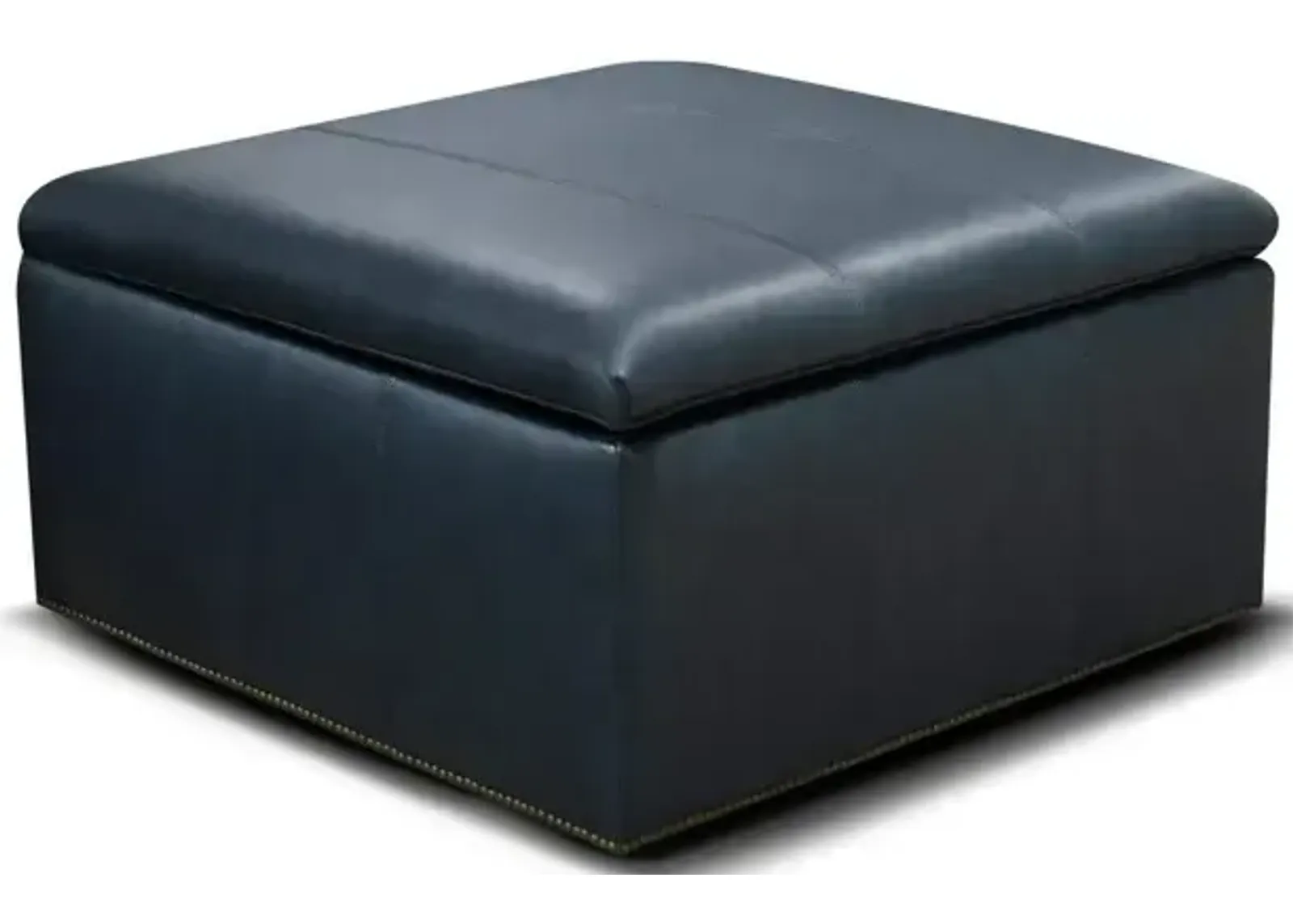 Hendrix Leather Storage Ottoman with Nails