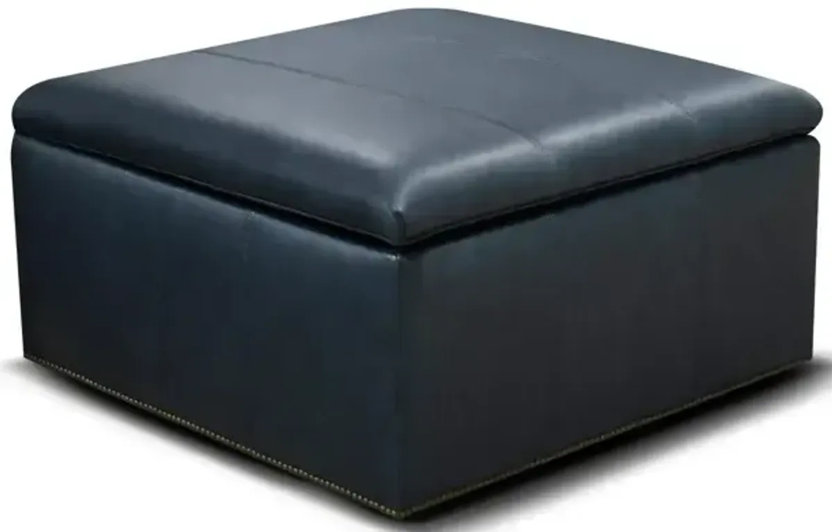 Hendrix Leather Storage Ottoman with Nails