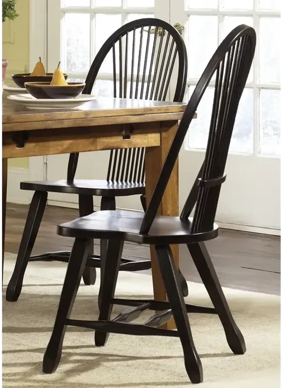 Treasures Sheaf Back Side Chair - Black