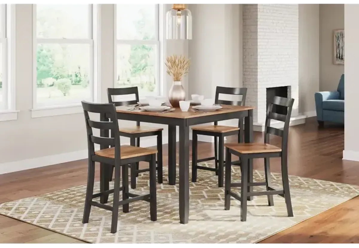 Gesthaven Counter Height Dining Table and 4 Barstools (Set of 5) - Natural/Brown