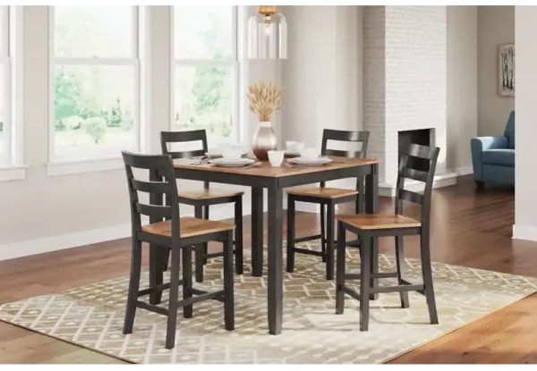 Gesthaven Counter Height Dining Table and 4 Barstools (Set of 5) - Natural/Brown