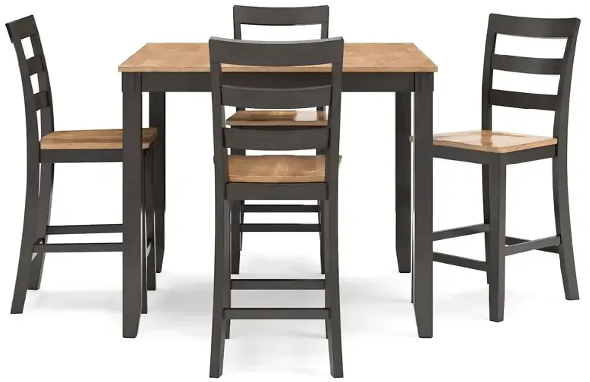 Gesthaven Counter Height Dining Table and 4 Barstools (Set of 5) - Natural/Brown