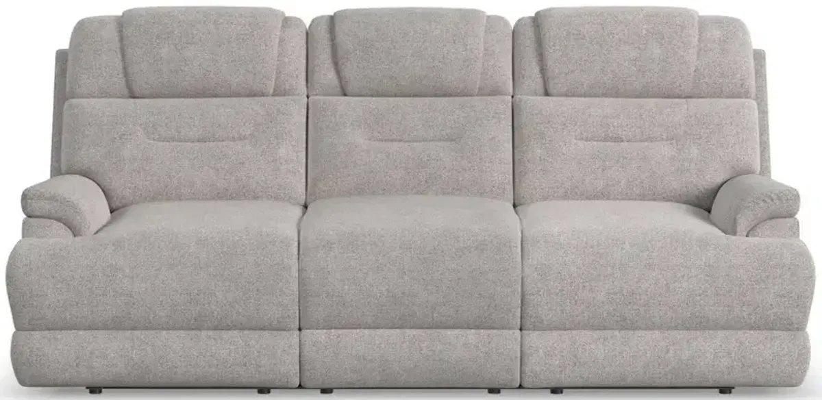 Zofa Dove Fabric Power Sleep Sofa with Power Headrests & Lumbar