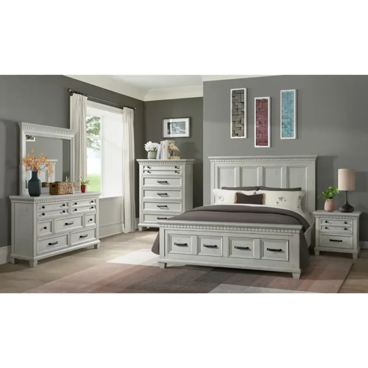 McCoy 7 Drawer Dresser in Antique White