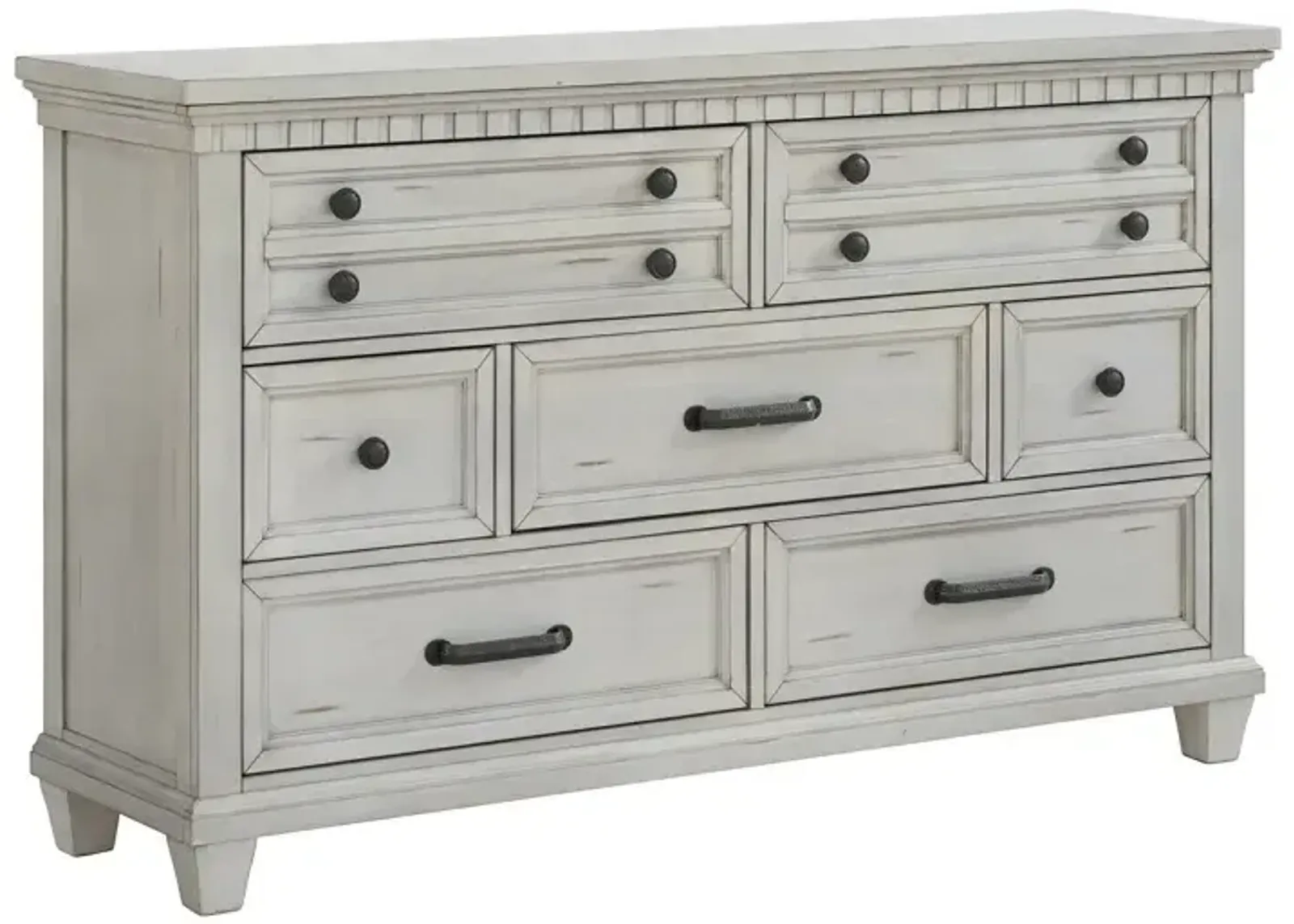 McCoy 7 Drawer Dresser in Antique White