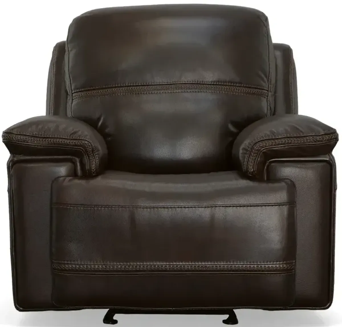Fenwick Leather Power Gliding Recliner with Power Headrest - Dark Brown