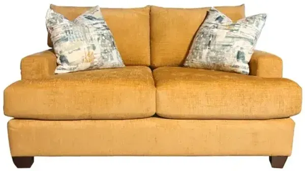Waffle Gold Upholstered Loveseat