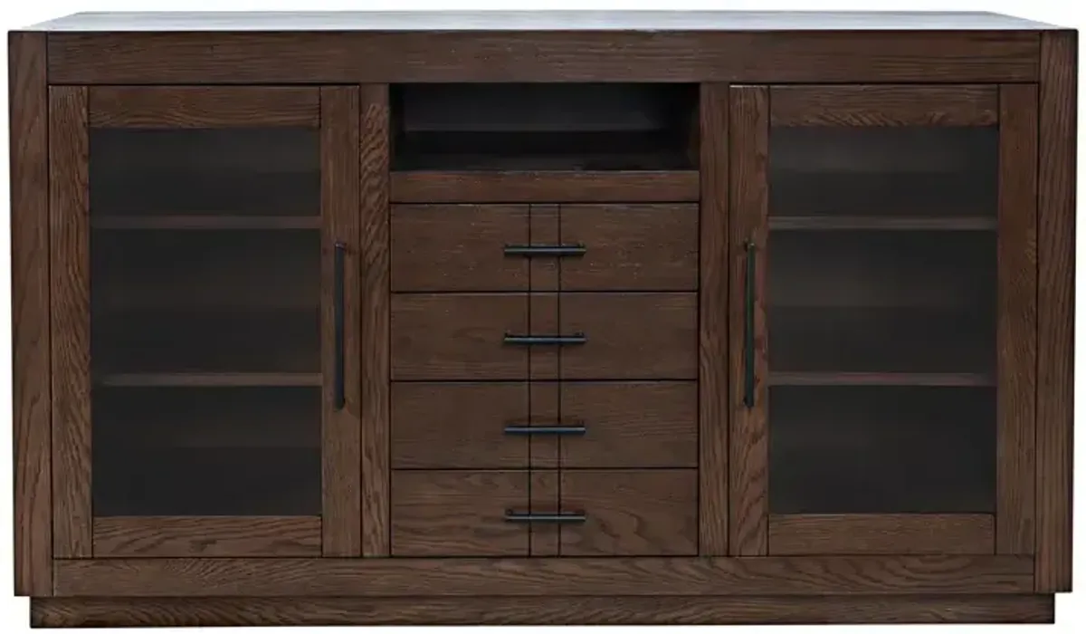 Auburn Hills 50" Contemporary Media Console - Dark Oak