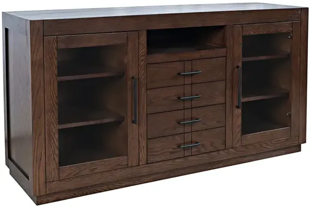 Auburn Hills 50" Contemporary Media Console - Dark Oak