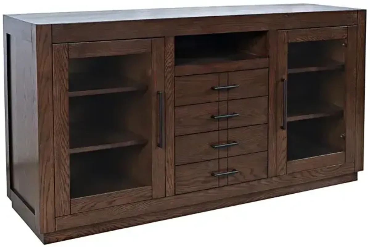 Auburn Hills 60" Contemporary Media Console -  Dark Oak