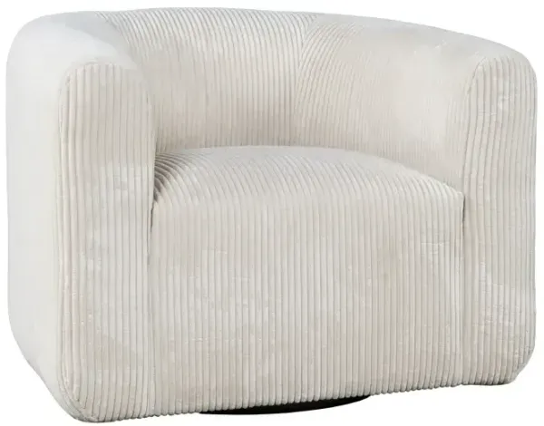 Biggs Corduroy Upholstered Barrel Swivel Chair - Natural