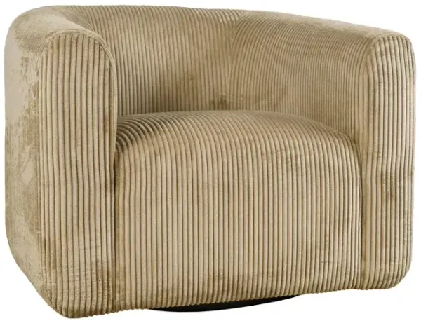 Biggs Corduroy Upholstered Barrel Swivel Chair - Sand