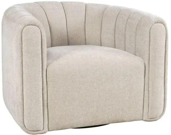 Grande Upholstered Barrel Swivel Chair - Natural