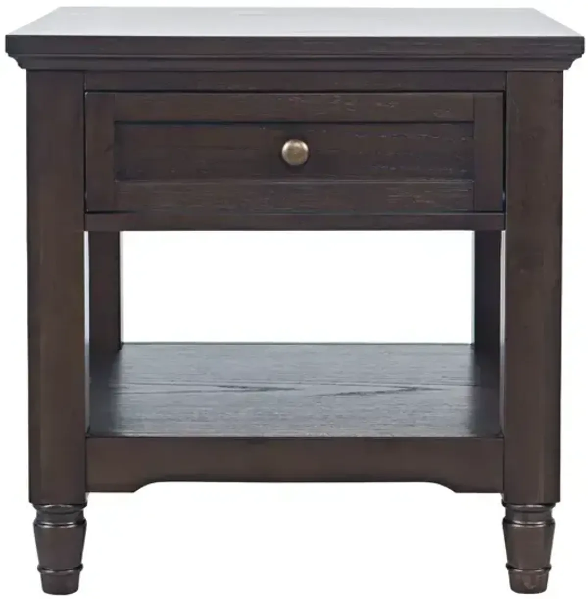 Brentwood Transitional 24" End Table With Drawer And Shelf - Arbor Oak