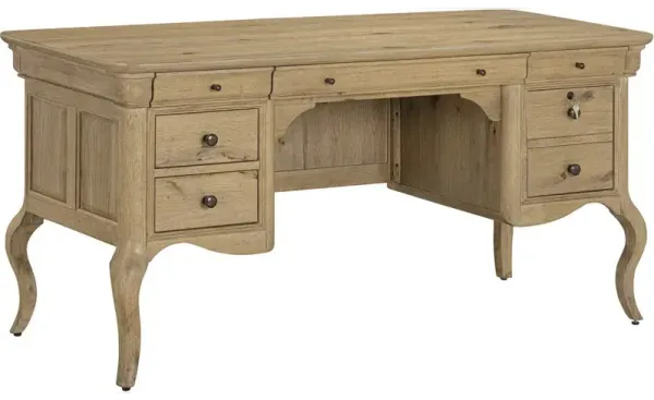 Chateau Philippe 64" Half Ped Desk - Cognac