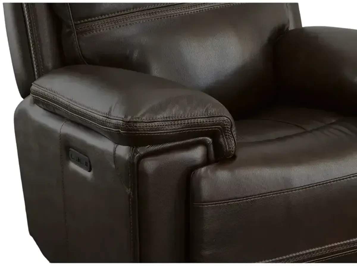 Fenwick Leather Power Gliding Recliner w/Power Headrest