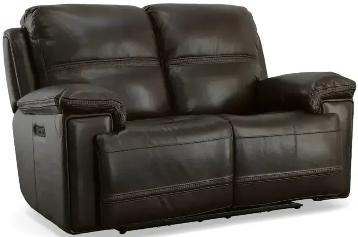 Fenwick Leather Power Reclining Loveseat W/ Power Headrests