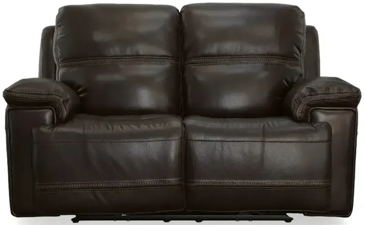 Fenwick Leather Power Reclining Loveseat W/ Power Headrests