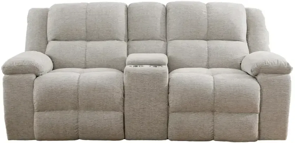Buster Manual Dual Reclining Console Loveseat - Opal Taupe