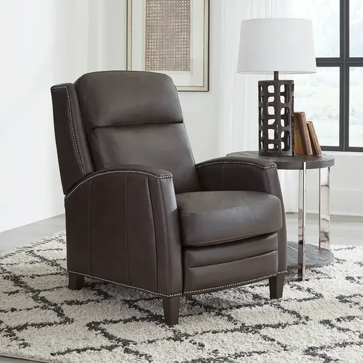 Vermont Manual Pushback High Leg Recliner - Slate Noire
