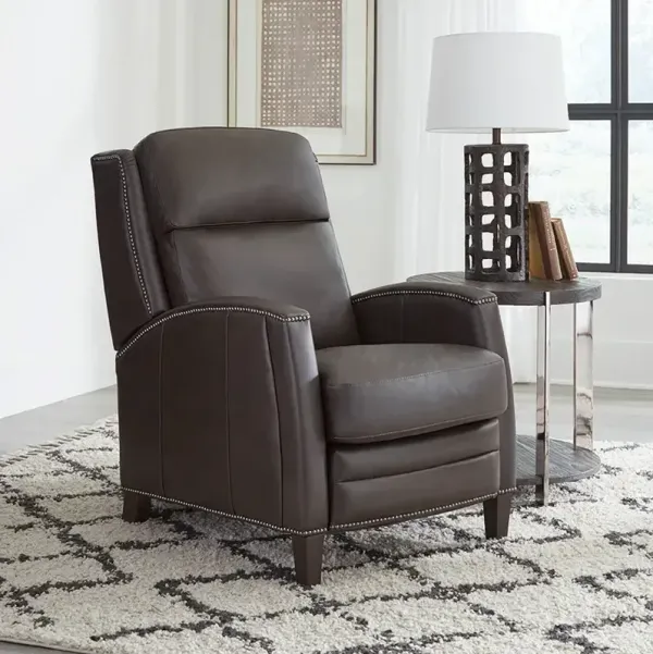 Vermont Power High Leg Recliner and Headrest - Slate Noire