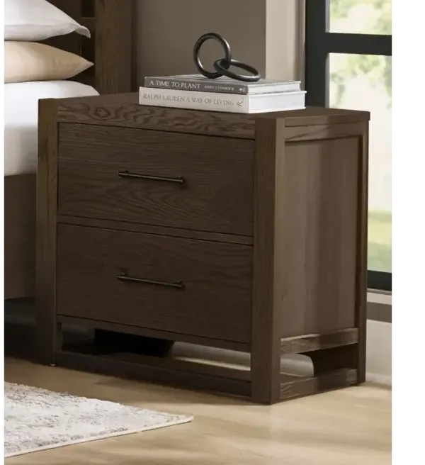 Lodge & Loft 2 Drawer Nightstand - Dark Oak
