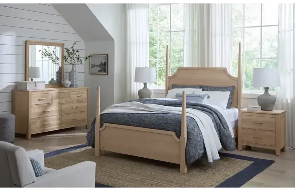 Tide & Timber Pencil Poster King Headboard - Clear Oak