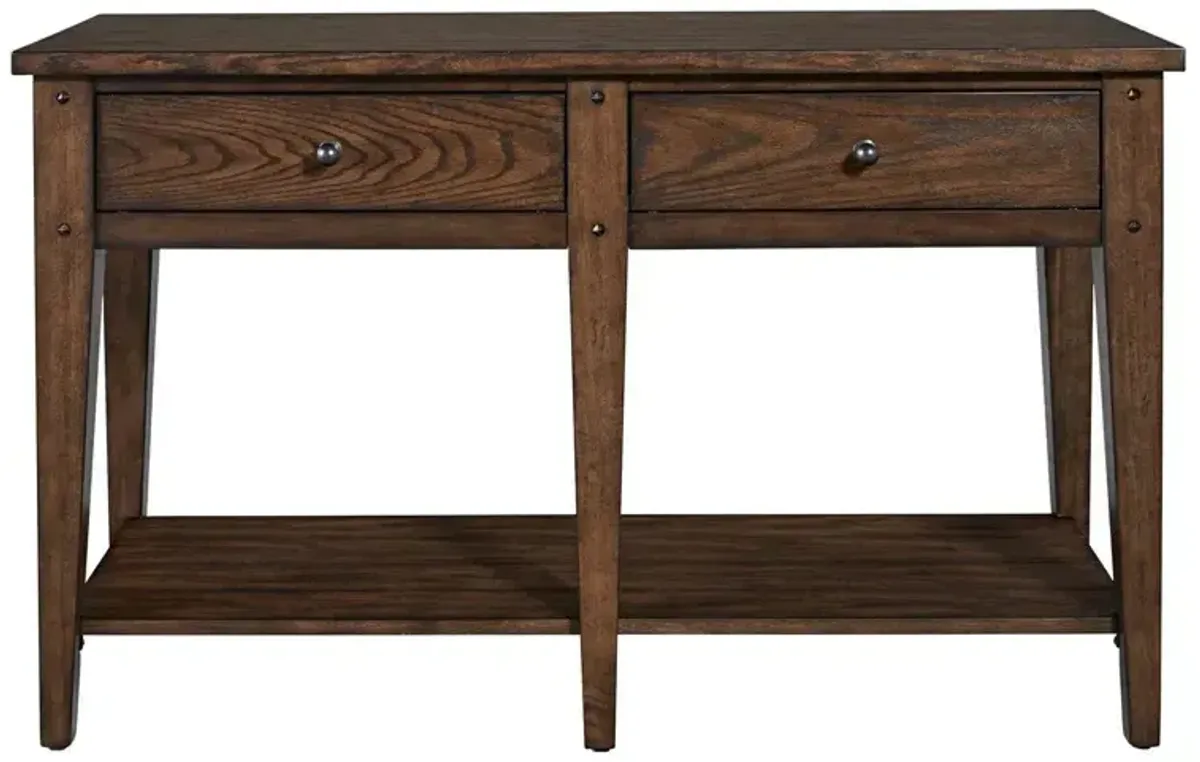 Lake House Sofa Table - Rustic Brown Oak