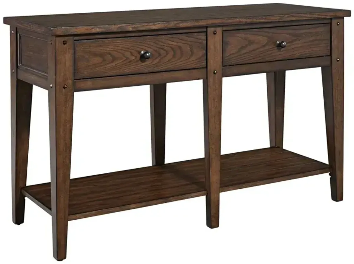 Lake House Sofa Table - Rustic Brown Oak