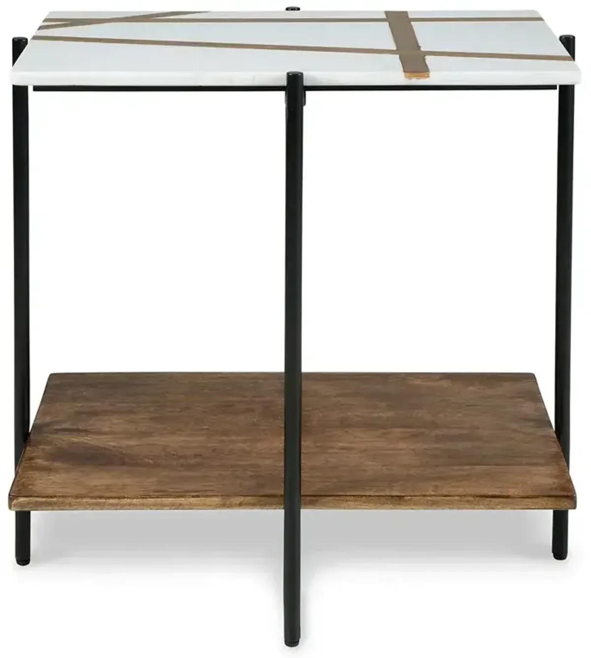 Braxmore Accent Table - Marble / Mango Wood