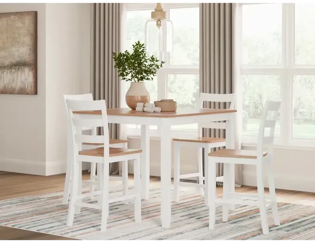 Gesthaven Counter Height Dining Table and 4 Barstools (Set of 5) - Natural/White