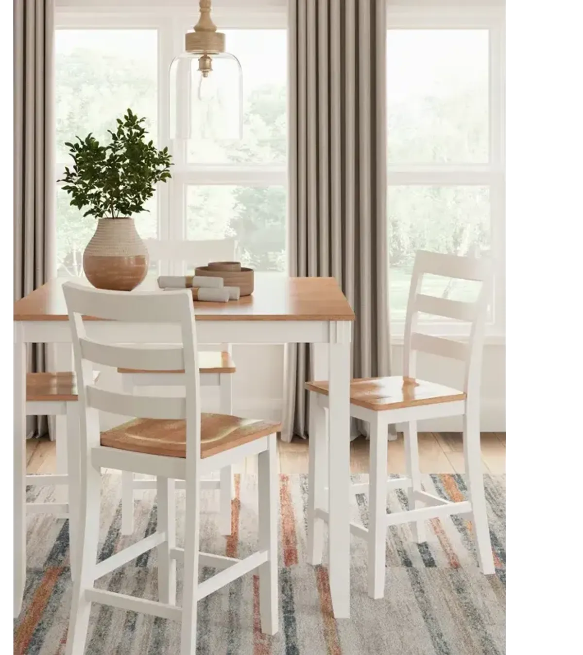 Gesthaven Counter Height Dining Table and 4 Barstools (Set of 5) - Natural/White