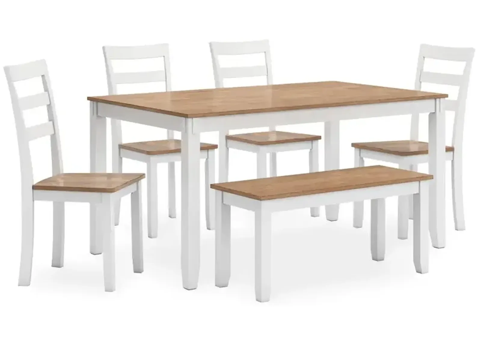 Gesthaven Dining Table with 4 Chairs and Bench (Set of 6)