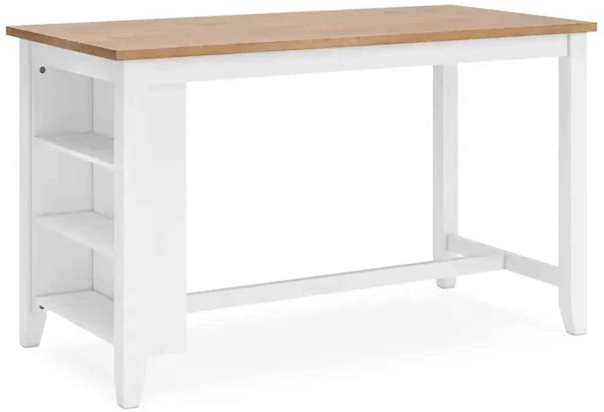 Gesthaven Counter Height Dining Table w/ Shelves - Natural/White