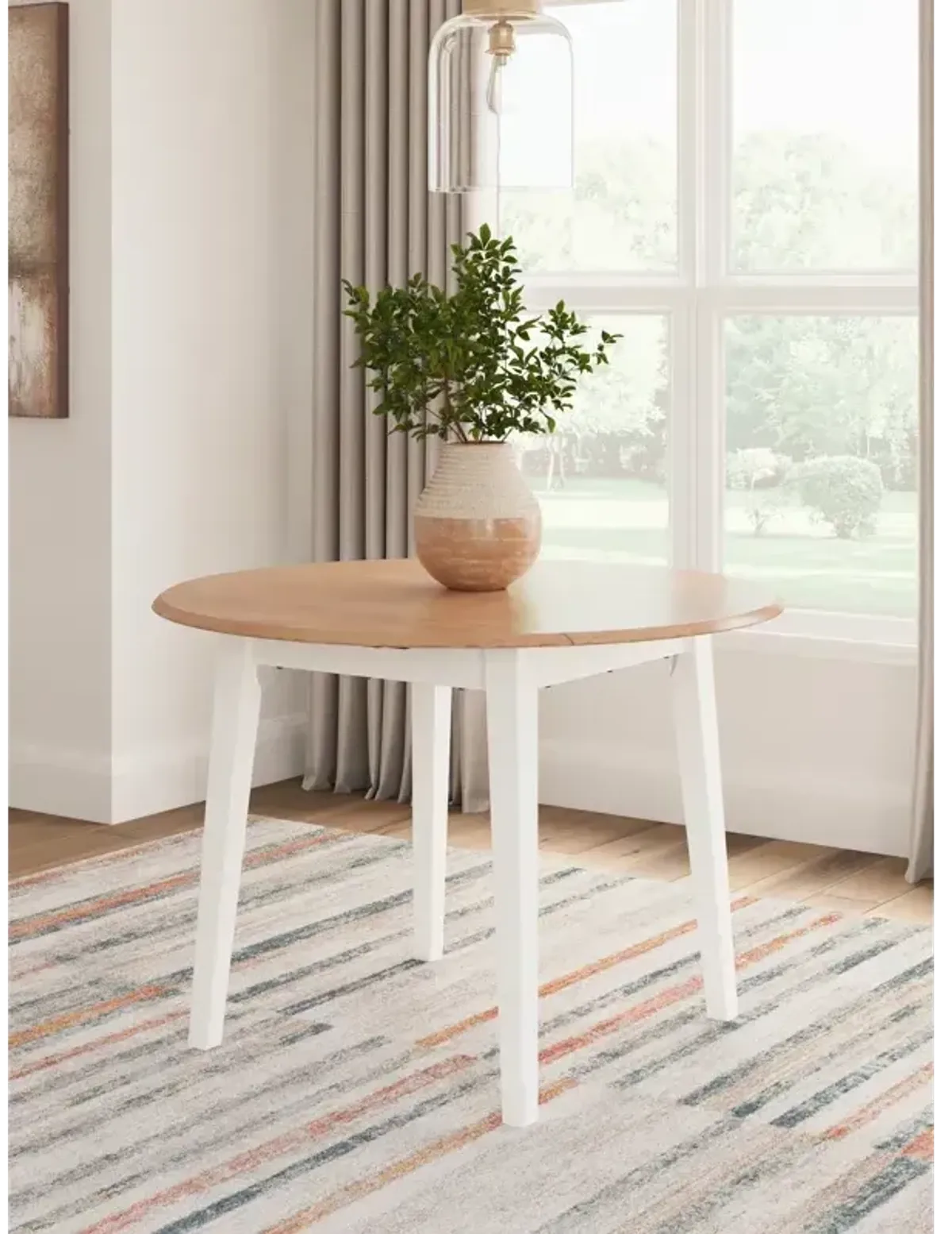 Gesthaven Dining Drop Leaf Table - Natural/White