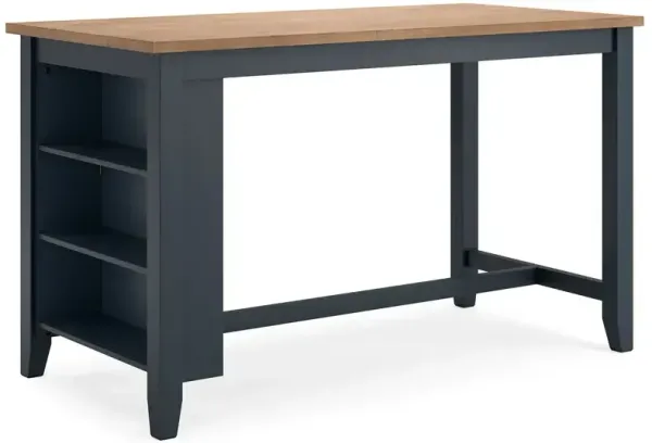 Gesthaven Counter Height Dining Table w/ Shelves - Natural/Blue