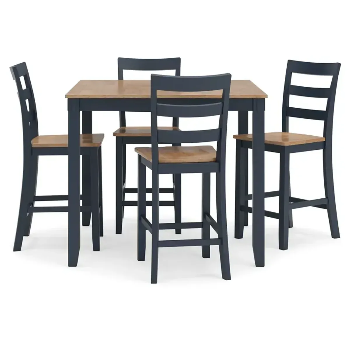 Gesthaven Counter Height Dining Table and 4 Barstools (Set of 5) - Natural/Blue