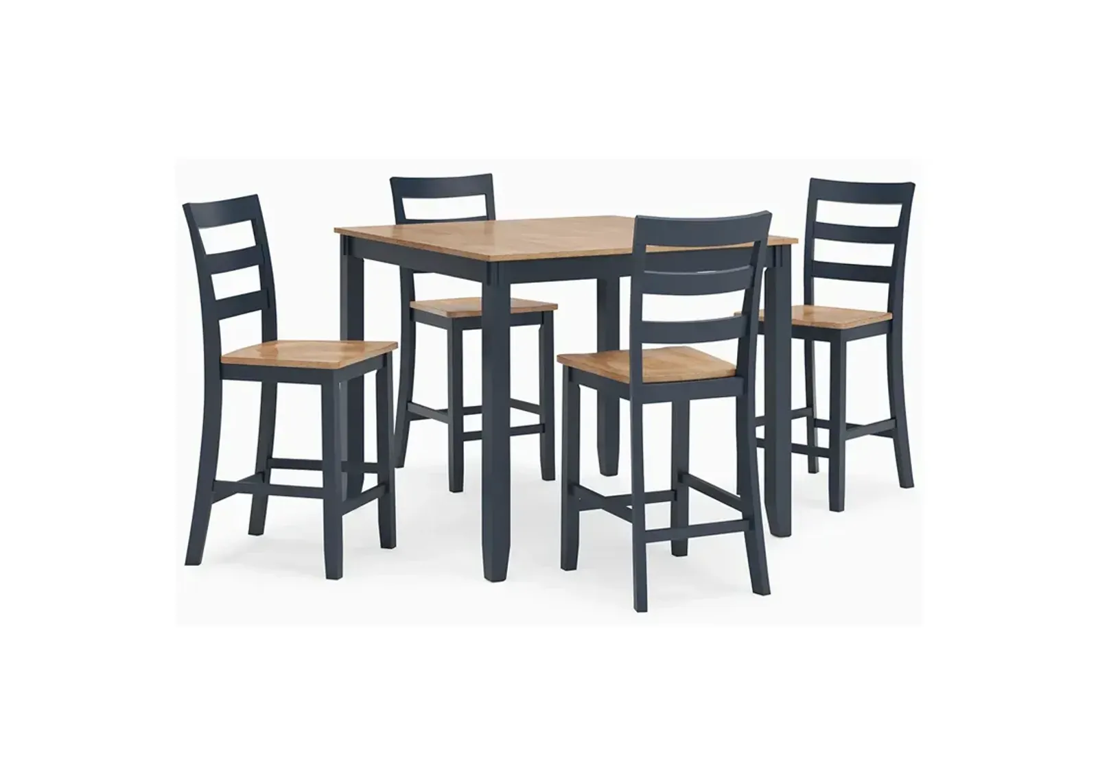 Gesthaven Counter Height Dining Table and 4 Barstools (Set of 5) - Natural/Blue