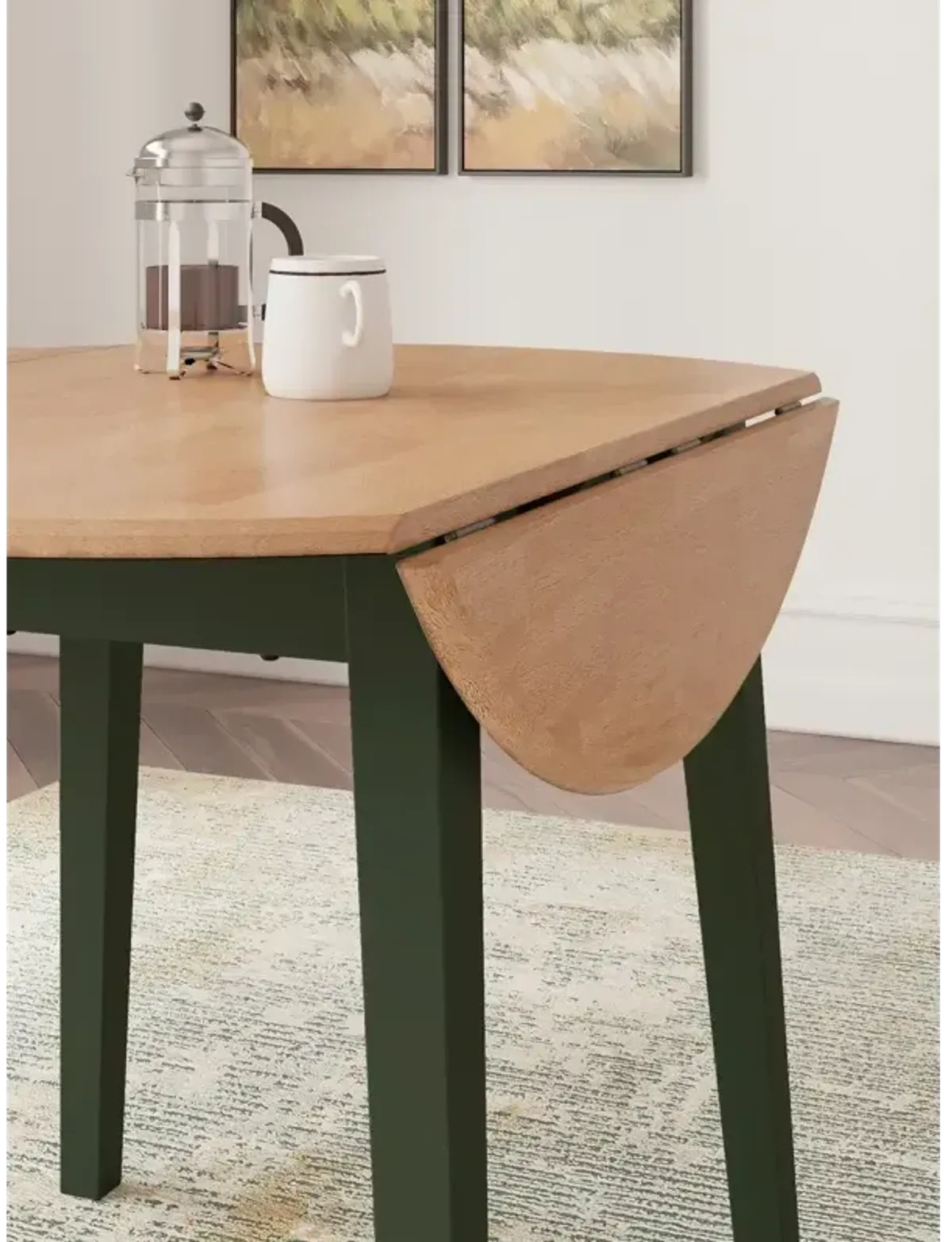 Gesthaven Dining Drop Leaf Table - Natural/Green