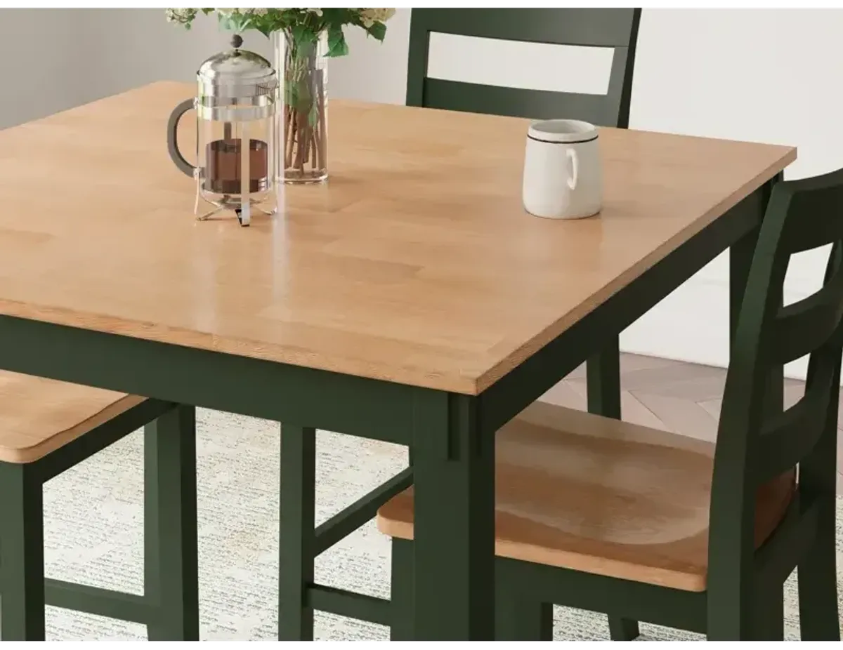 Gesthaven Counter Height Dining Table and 4 Barstools (Set of 5) - Natural/Green