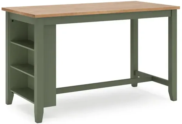 Gesthaven Counter Height Dining Table w/ Shelves - Natural/Green