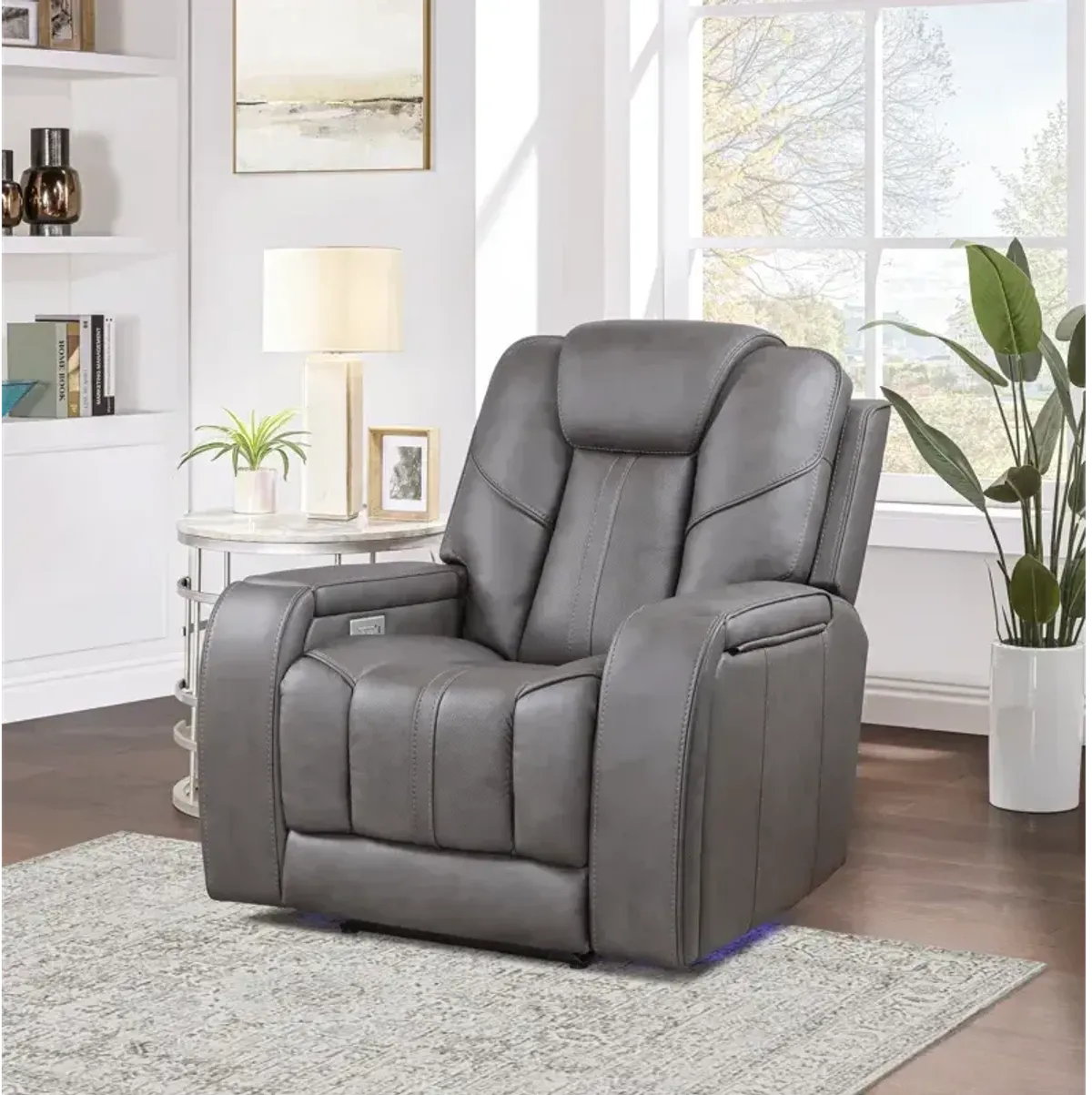 Daniel Triple Power Leather Recliner with Speakers, Heat & Massage