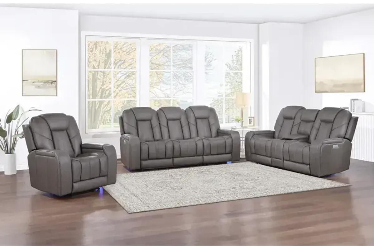 Daniel Triple Power Leather Recliner with Speakers, Heat & Massage