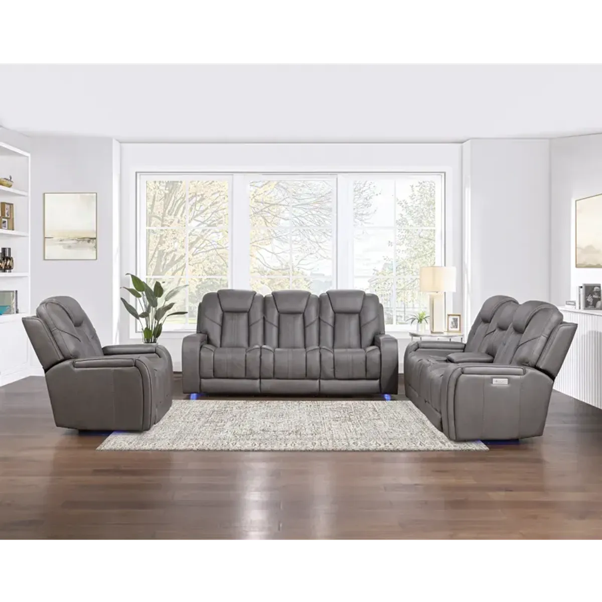 Daniel Triple Power Leather Recliner with Speakers, Heat & Massage